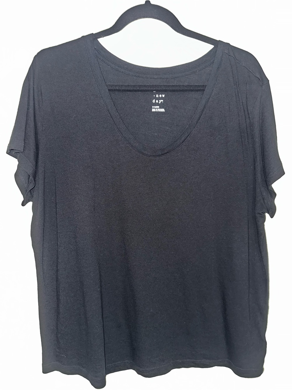a new day Black Scoop Neck Short Sleeve Tee